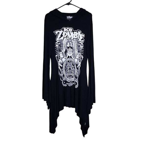 Killstar Rob Zombie Asymmetrical Belle Sleeve Deadstock Hoodie Large Dress - Picture 1 of 7